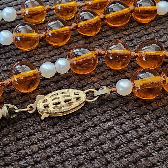 Etsy Raw Amber Beaded Necklace With Golden Hooked Clasp - Picture 16 of 16